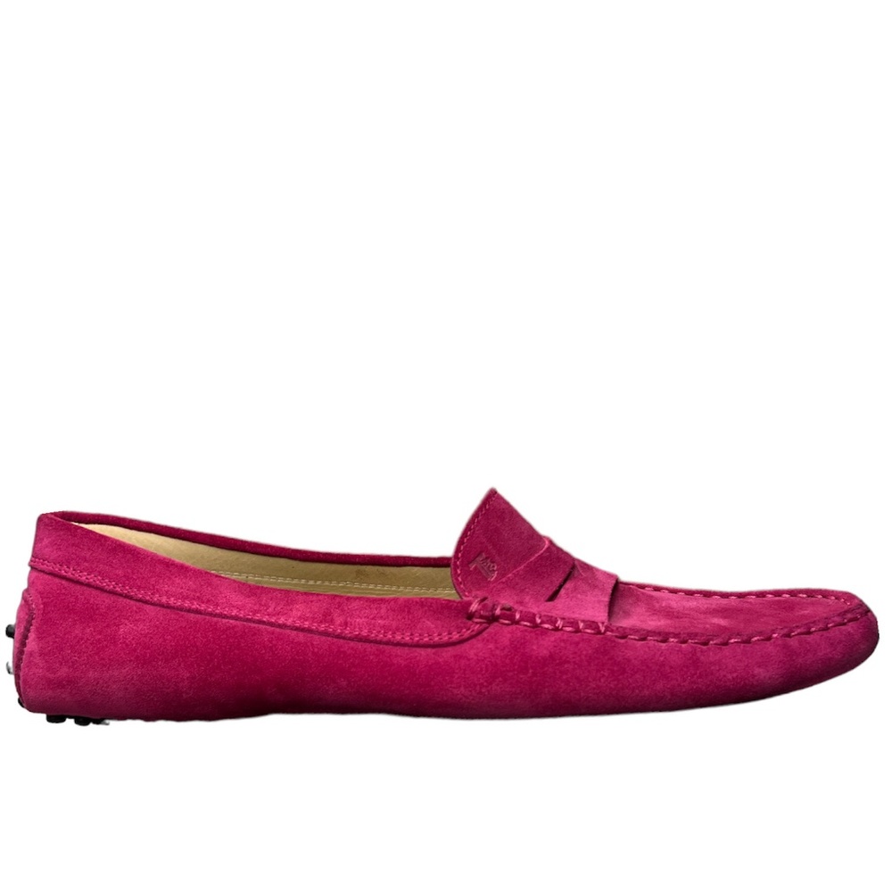 Tod's Fuchsia Suede Moccasins